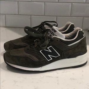 New Balance Trainer Suede and Mesh in Olive